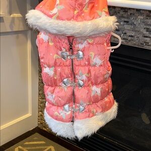 Little Lass Pink Unicorn Vest with Silver Accents